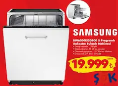SAMSUNG DW60DG550B00 5 PROGRAMLI ANKASTRE BULAŞIK MAKİNESİ fiyat ve kampanya bilgisi